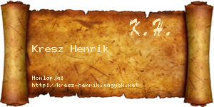 Kresz Henrik névjegykártya
